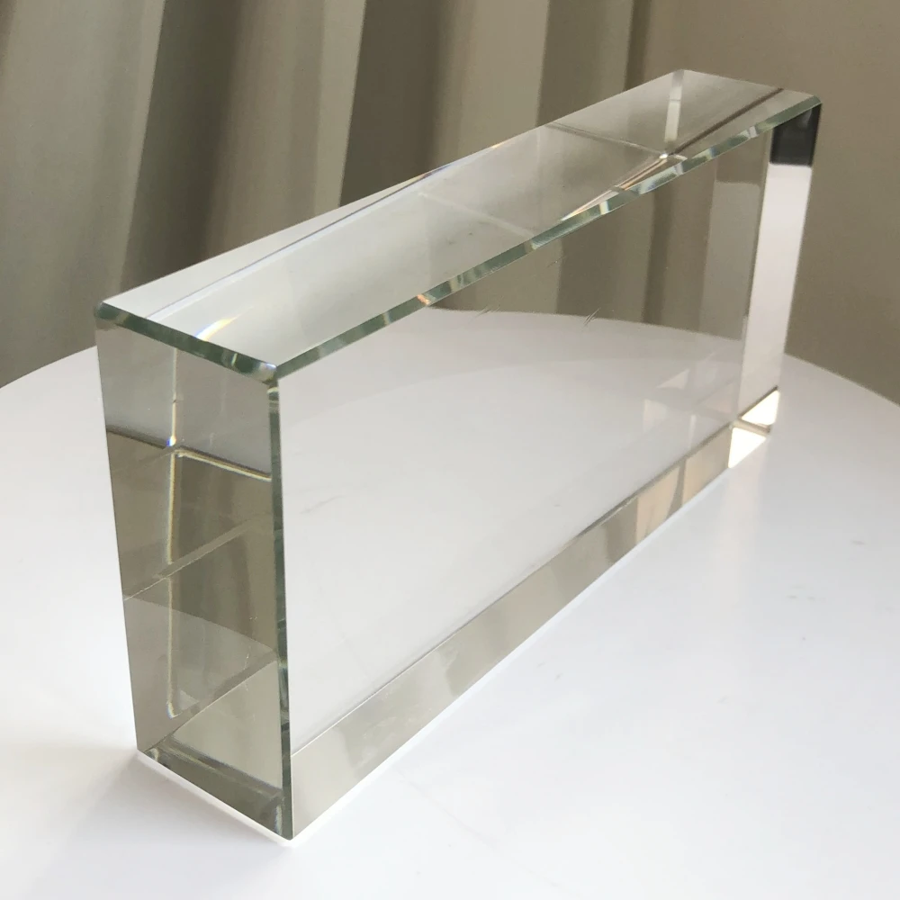 ADL 238*114*48mm Hot-Melt Fine Ground Six Sides Clear Solid Crystal Glass Brick Block Building Wall Glass Block House Decoration