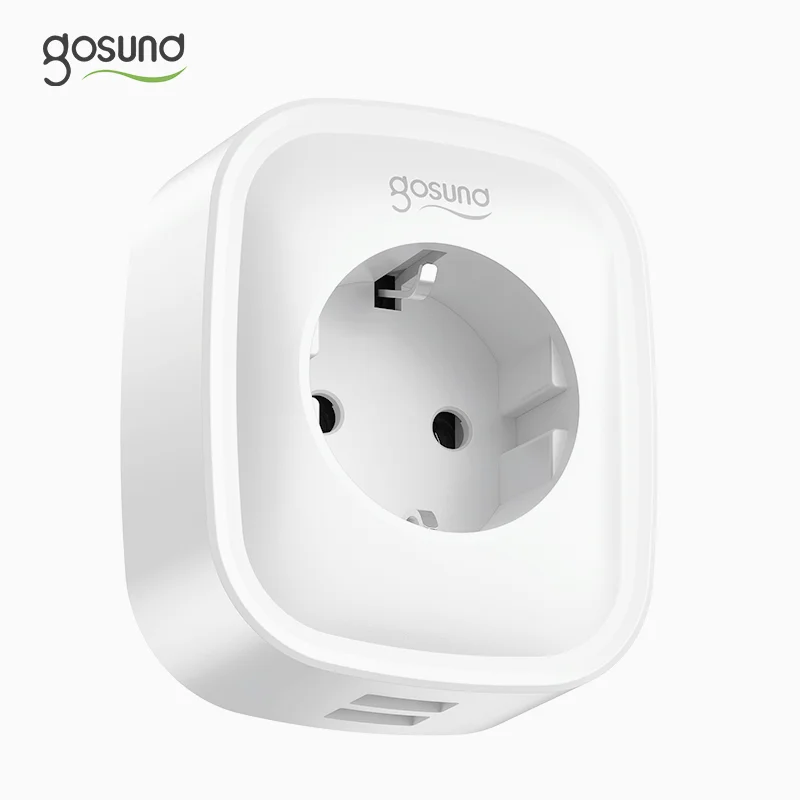 AM Top Selling Eu Standard 16A Tuya Alexa Google Home Wifi Wireless Home Smart Plug With 2 Usb Ports