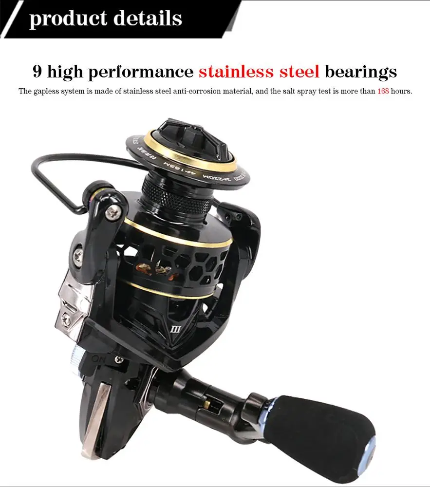 Wholesale 8+1BB Gear Ratio 5.0:1 Spinning Fish Reel Cheap Reel New Style Reels