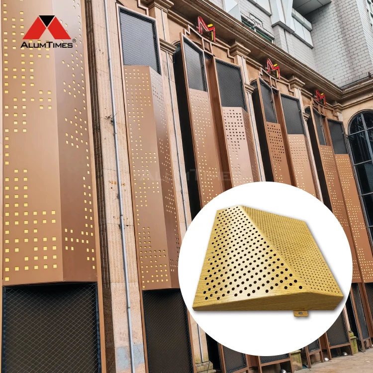 Alumtimes Exterior Decorative Laser Cut  Wall Aluminum Facade Panel for Curtain Wall with 3mm 4mm 6mm Balcony Perforated Panel