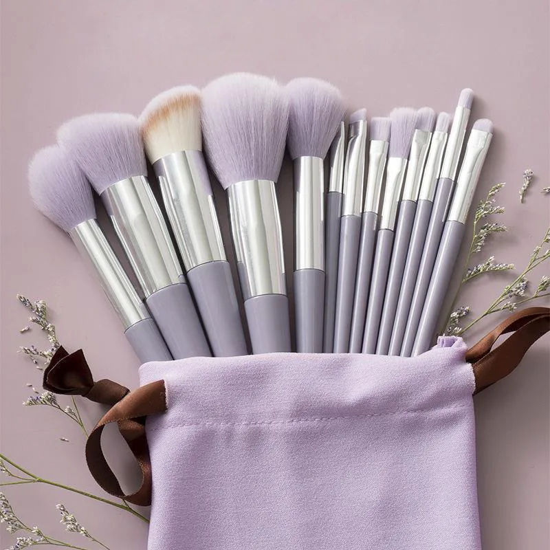 Wholesale Makeup Brushes Set 13pcs Dark Green Custom Logo Cosmetics Make up Tools Powder Foundation Eyeshadow Brush