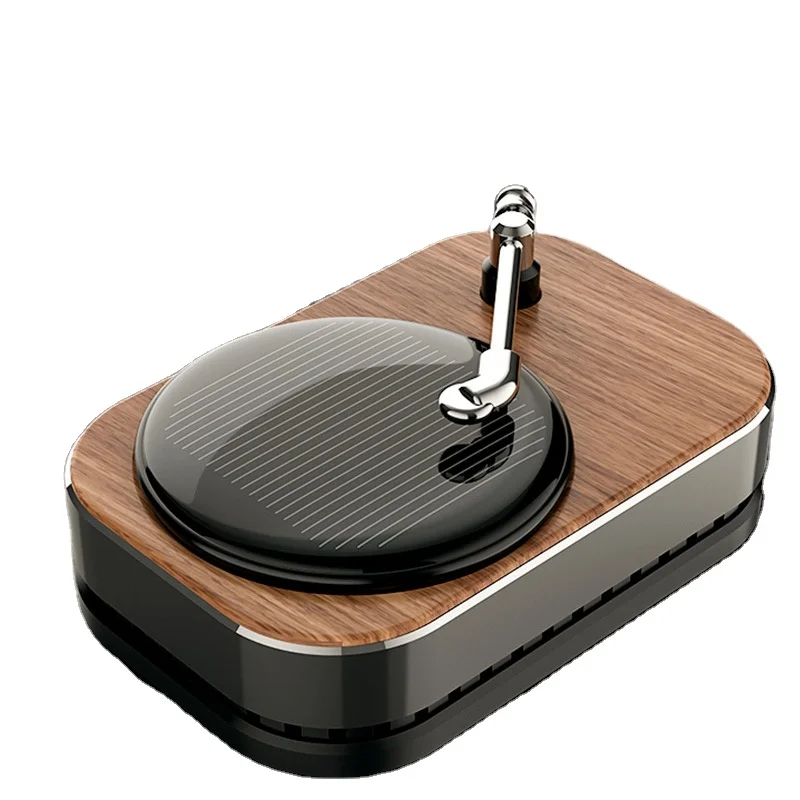 Car Air Freshener Solar Energy Record Player Rotating Perfume Cars Accessories Interior Decoration Smell Air Purifier Ornaments