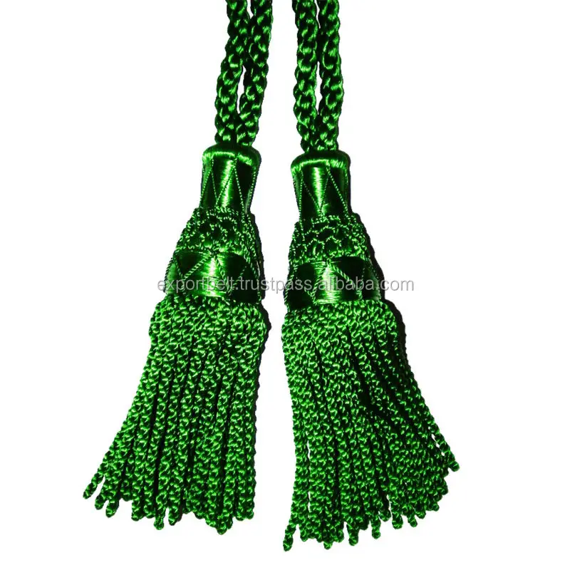 OEM Flag and Banner Cord and Tassels Customized Premium Bagpipe Silk Pipe Cord and Tassel in Sold Colors and Tartan Colors