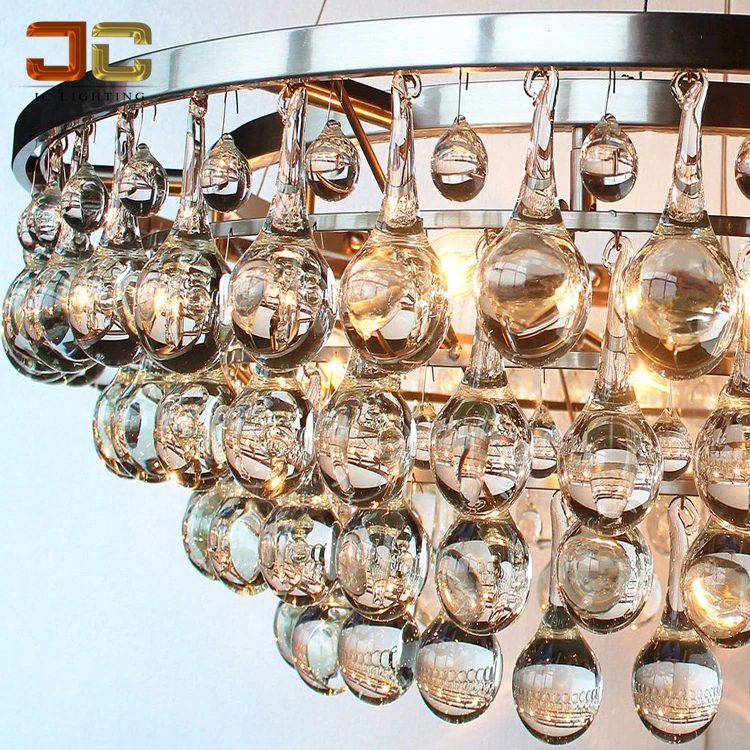 antique brass ball shape crystal drop chandelier for dinning room