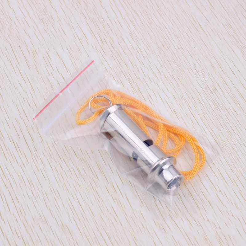 Металлический свисток для полицейских разведчиков, рекламный спортивный свисток из нержавеющей стали, экстренный свисток для выживания со шнурком