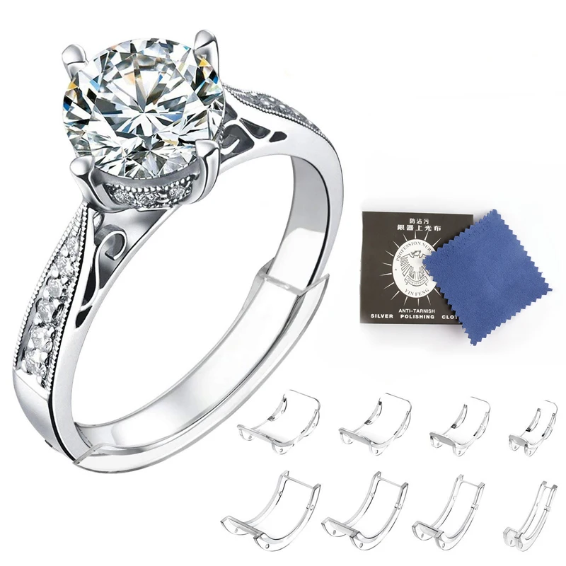 Assorted Sizes Transparent Plastic Silicone Invisible Ring Size Adjuster for Loose Wide Band Rings