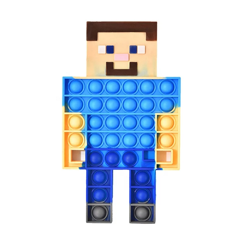 New design bubble push popping fitget toy cartoon Minecraft My world Steve it fidget toys