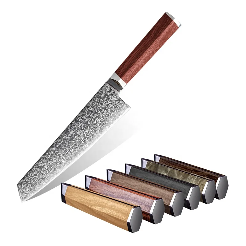 Factory Custom Knife VG10 Blank 73 Layers Blade Damascus Knife with Wood Handle