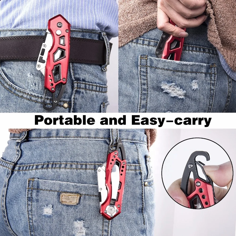 Wholesale Heavy Duty SK5 Double Blade Retractable Carpet Work Folding Handy Paper Safety Utility Knife