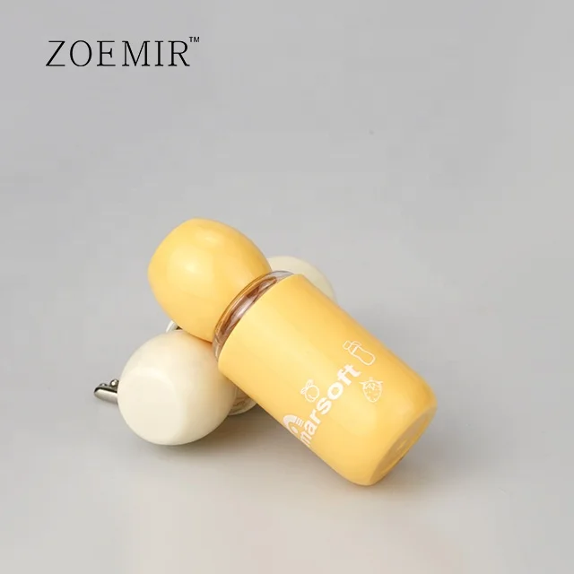 Adorable bottle shape lipgloss tube cute for kids yellow custom color packaging container for liquid lipstick cute lipgloss tube