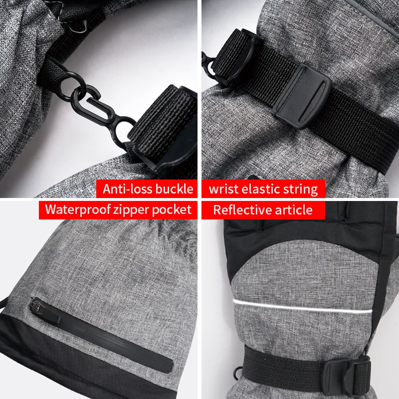 5000mAh Winter Rechargeable Battery Ski Heated Warm Electrical Glove for outdoor sport cold weather