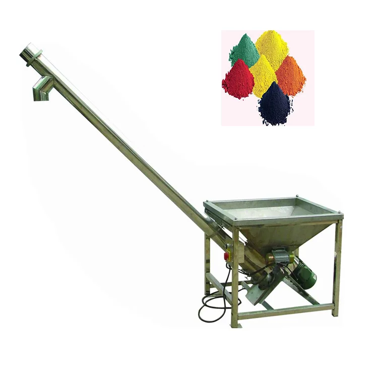 High efficiency inclined granule snack nuts feeding machine powder screw conveyor with hopper
