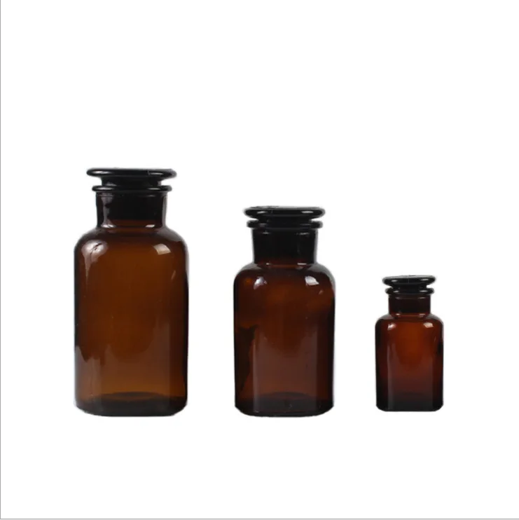 
Wholesale Amber Brown 30ml 60ml 125ml 250ml 500ml 1000ml Glass Apothecary Bottle Vase Jar Glass Container Pharmacy Glass Bottle 
