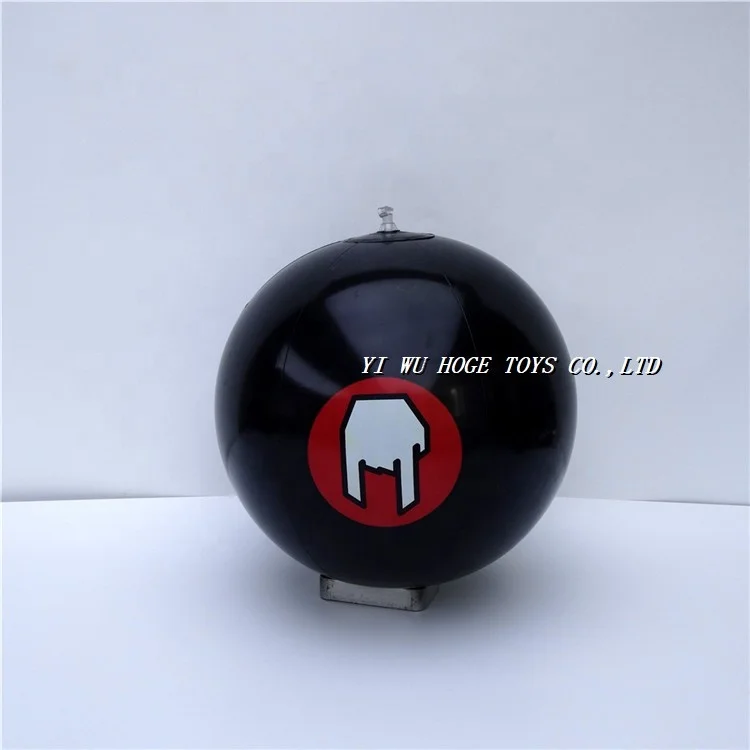 Customized printing logo small big size inflatable eco PVC black beach ball for kids