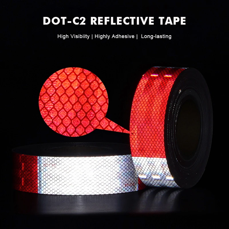 Safety PET Diamond Grade Conspicuity Reflective Retro Adhesives Reflective Warning Product Tape DOT-C2 For Truck