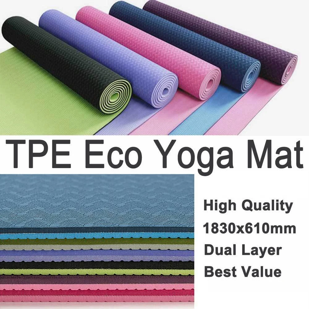 Wholesale 6mm/8mm/10mm Yoga Mats Eco Friendly Anti Slip TPE Yoga Mat Custom Logo and Color TPE Yoga Mat