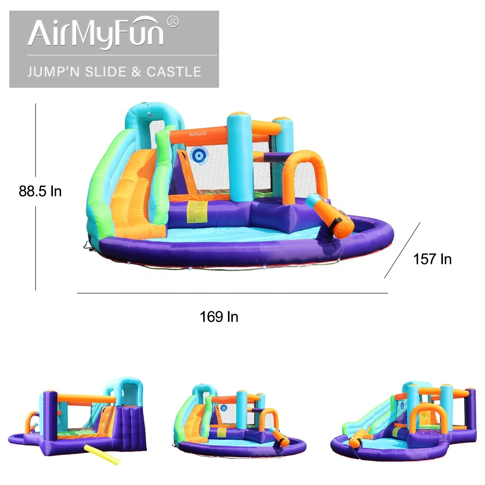
AirMyFun Jumping Water Bounce House For Kids Inflatable Bouncer Slide Bouncy Castle with Slide 