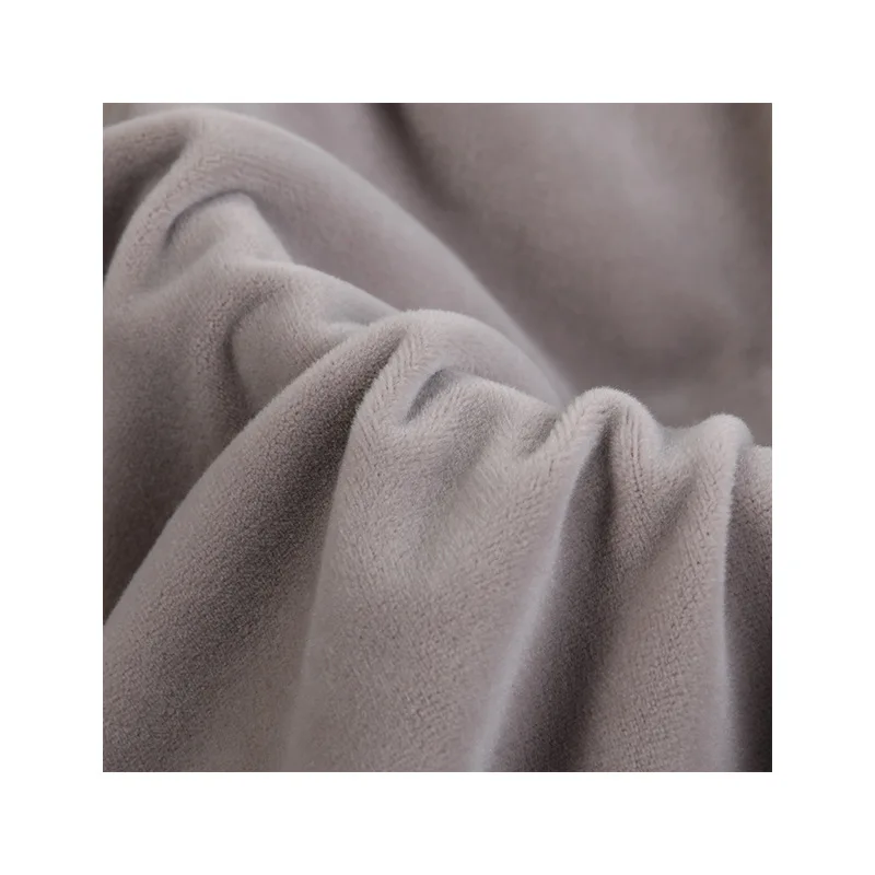 Home furnishing textiles wholesale italian upholstery spandex grey velour fabric