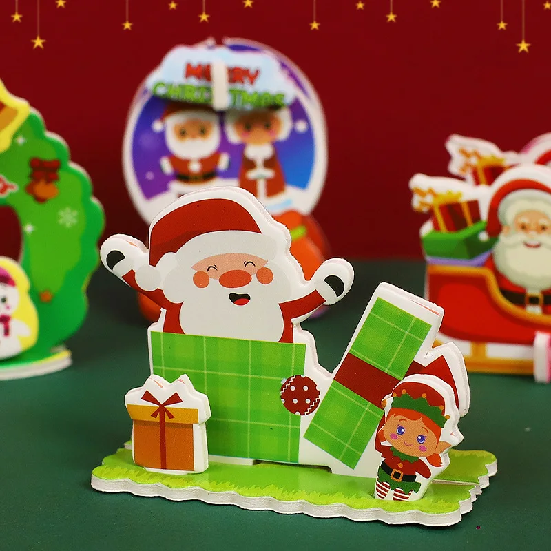 Paper wholesale Christmas theme atmosphere decorations Christmas jigsaw puzzle DIY foam 3d jigsaw puzzle