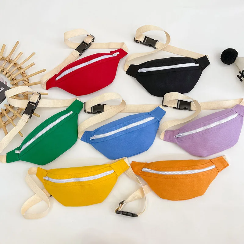 Wholesale Boys Girls Custom Canvas Fanny Packs Personalized Waist Bag Kids Fanny Pack