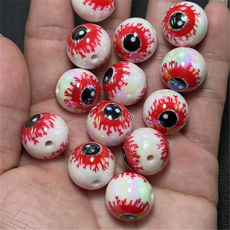 Hot Sale Halloween Beaded DIY Jewelry Mobile Phone Chain Beaded Pen Handmade Accessories Round Square Candy Acrylic Beads