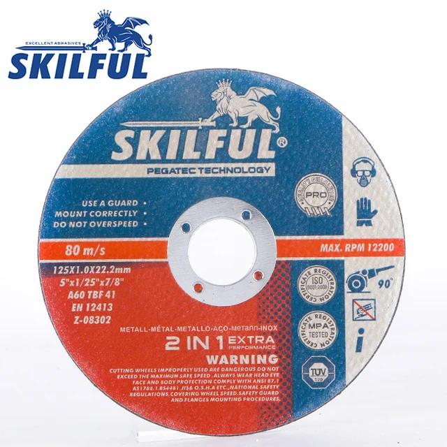 SKILFUL 5 Inch 125x1x22.2mm High Speed Cutting Wheel Abrasives Metal Grinding Discs