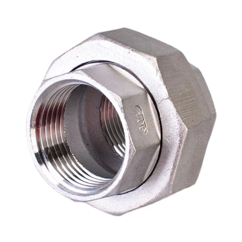 Precision casting stainless steel 304 316 pipe fitting nipple female thread union npt bspt bspp union conical