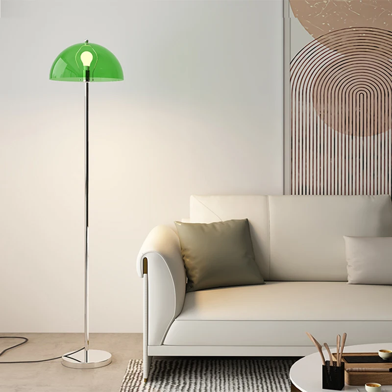 Retro living room mushroom floor lamp Nordic medieval creative design bedroom coffee table acrylic transparent lamp
