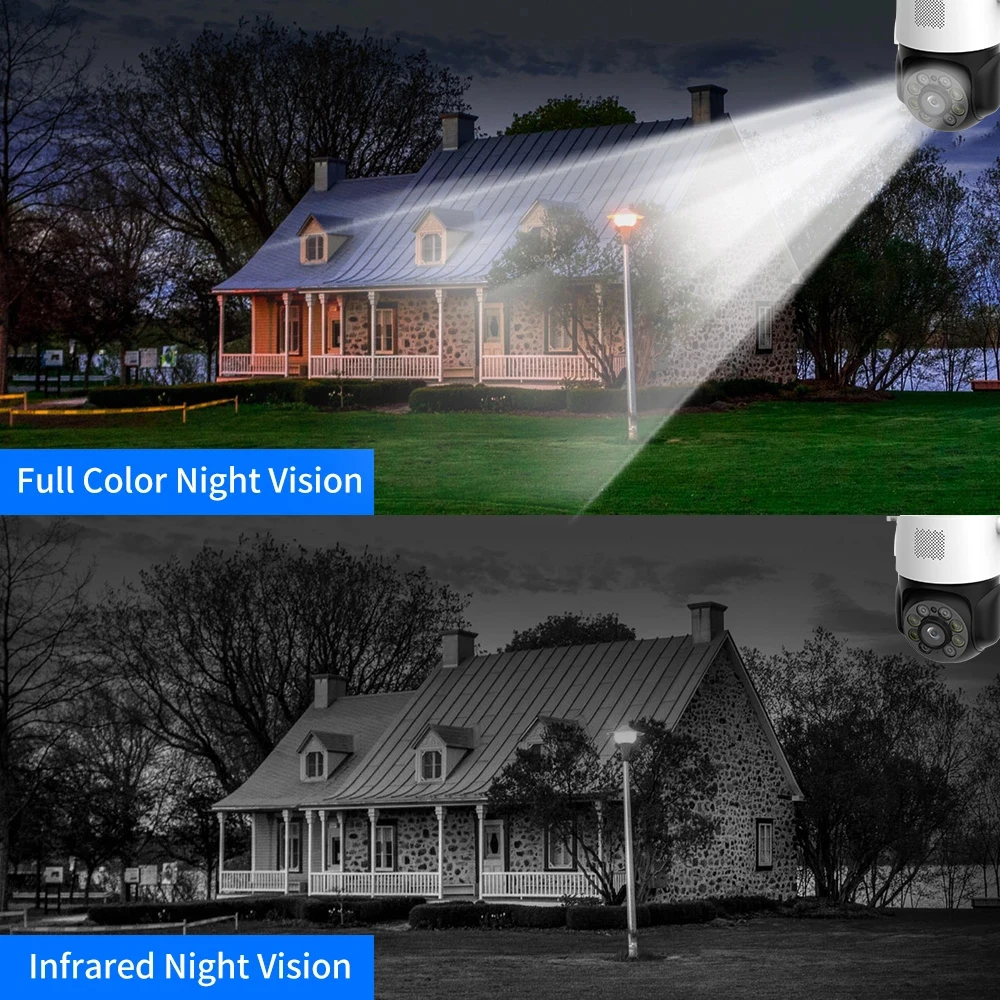 PTZ Solar IP Camera WiFi Dome Camera Solar Panel LTE Cloud SD Card Monitor Outdoor Security Smart LED Alarm