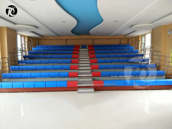 High quality Indoor outdoor retractable bleacher chair movable stadium bleachers movable grandstand seat for basketball stadium