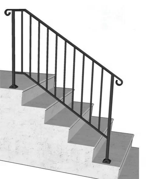 Modern design wrought iron top steel luxury interior railings