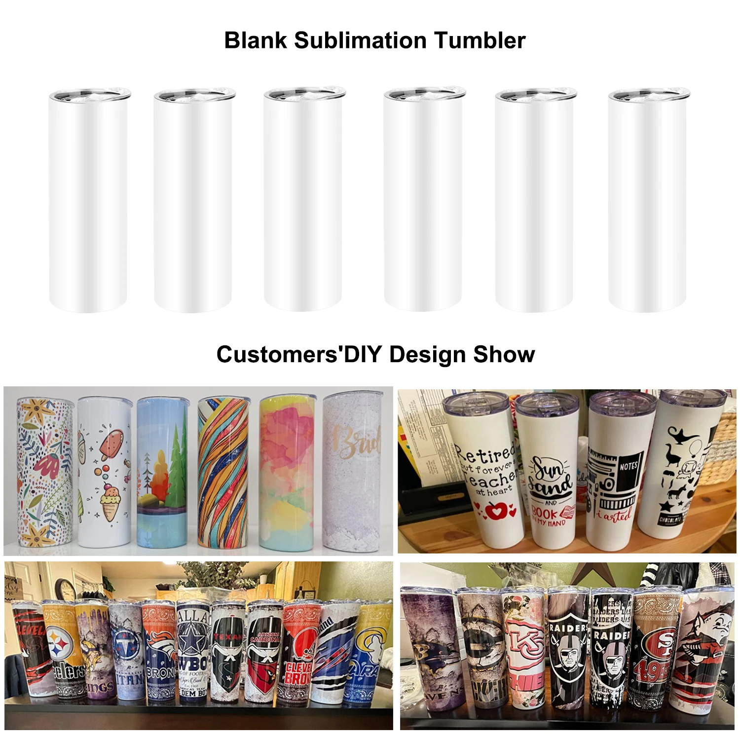 Usa warehouse sublimation tumbler blank with metal straw white wholesale bulk stainless steel 20 oz straight screw on duo lids