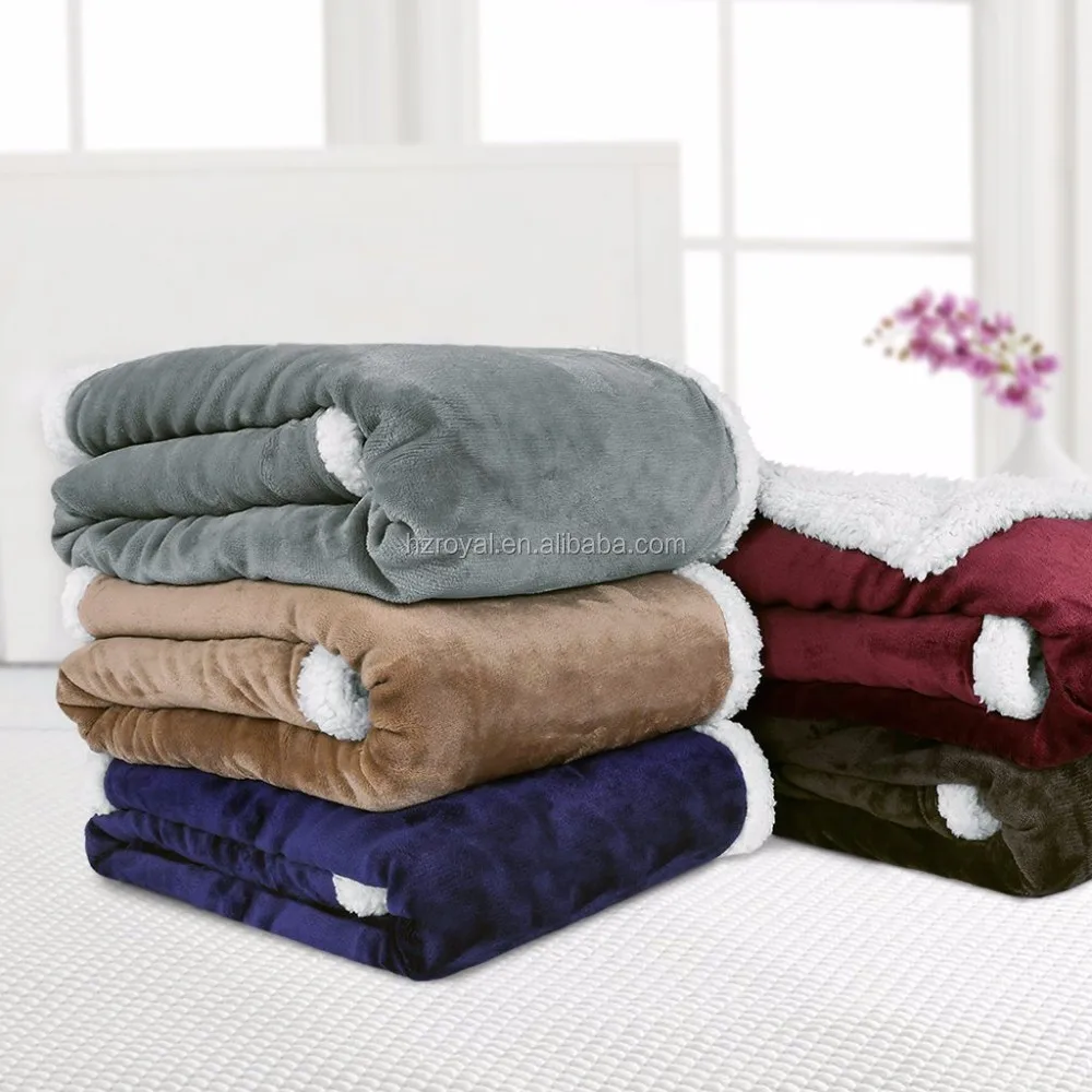 perrserker plush throw blanket 100% polyester flannel sherpa fleece blanket in cheap price