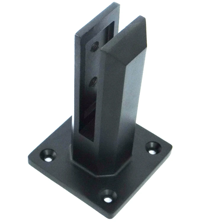 SS304 Matt Black Glass Spigots Satin Stainless Steel 2205 Clamp Swimming Pool Balcony Deck Outdoor Railing fence Balustrade