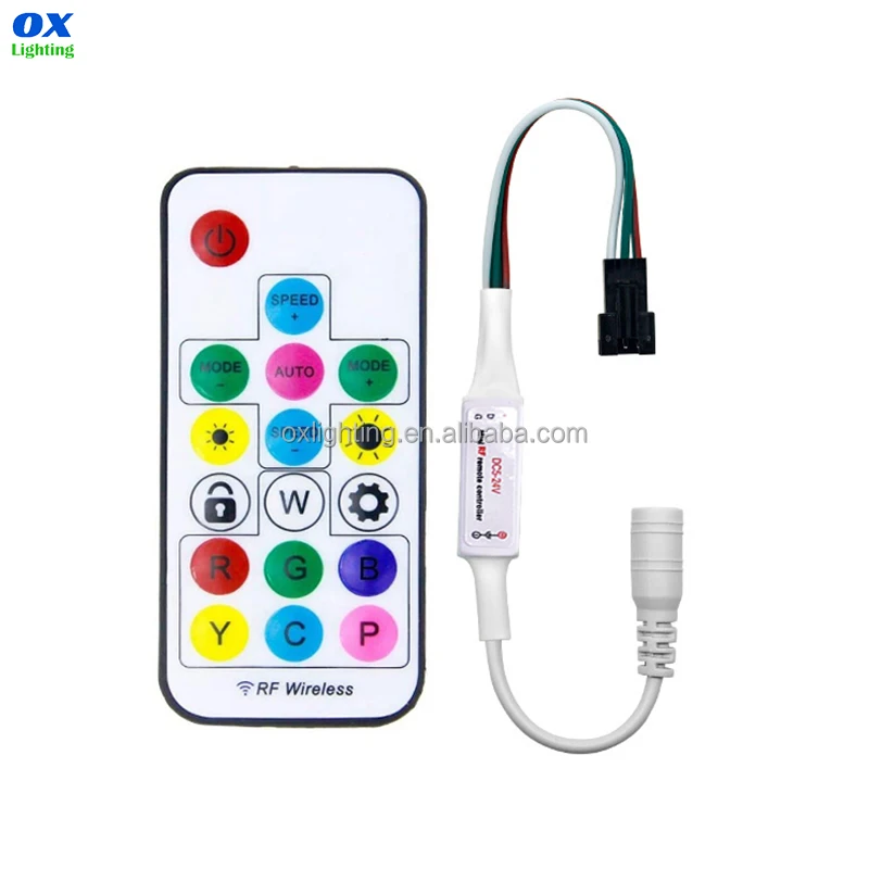 Ws2812b ws2811 ws2815 SK6812 SPI RGBIC 17 ключ RF беспроводной DC 5 В 12 24 мини пульт дистанционного управления USB RGB цифровой пиксель светодиодный контроллер