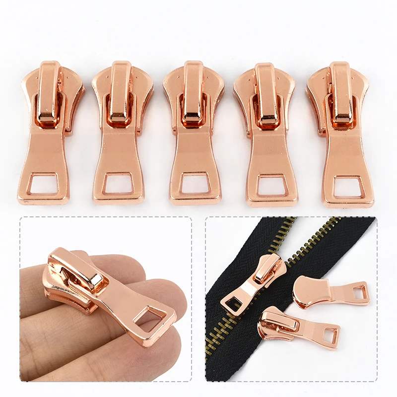 MeeTee ZHQ103 8# Rose Gold Customizable Color for Bags Garments Luggage Featuring Material Alloy Zipper Slider for Metal Zippers