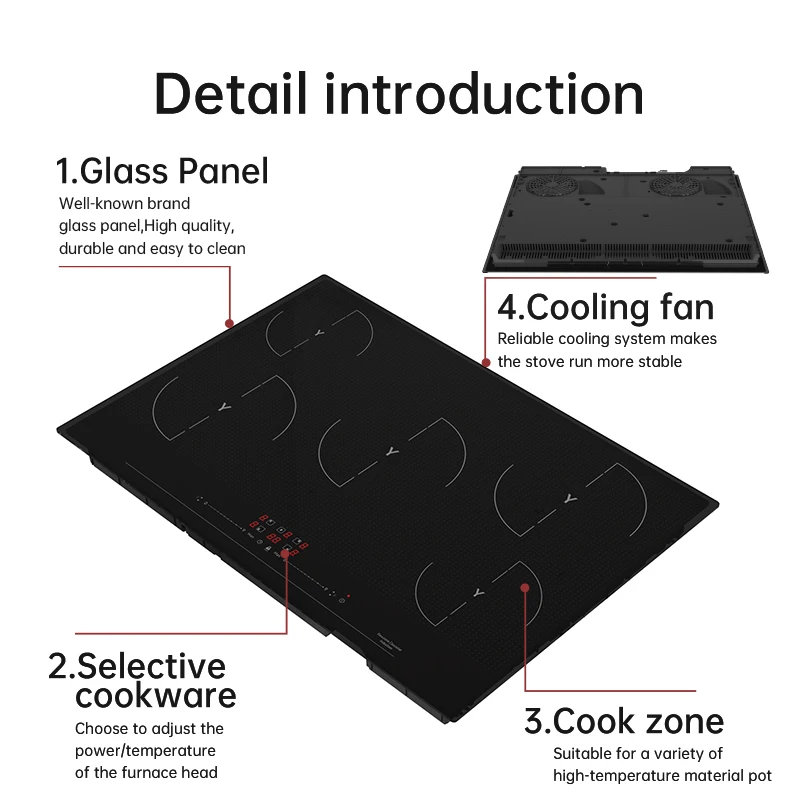 8500W high-powe Kitchen appliances 5 burner induction stover induction sealing machine induction infrared cooker
