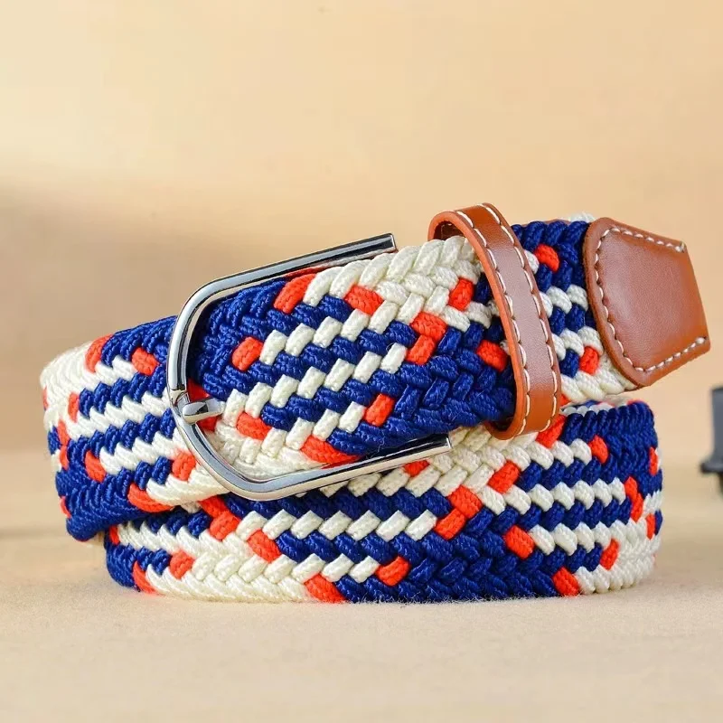 High Quality Pin Buckle Canvas Mix Colors Men and Women Elastic Belt In Stock