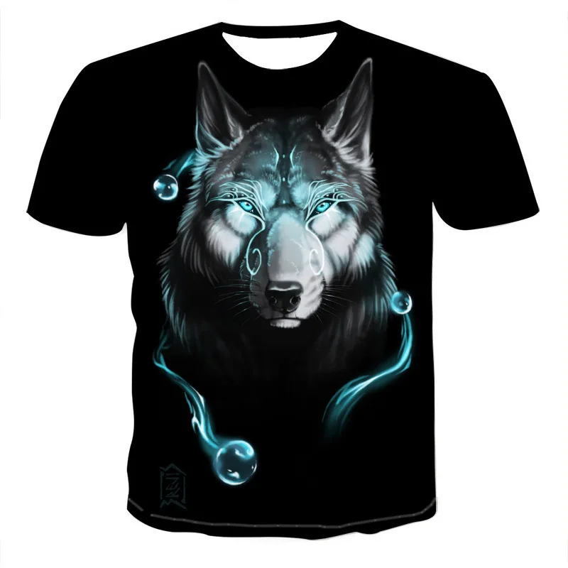 Wholesale 3d Animal Wolf Sublimation Chinese T Shirt Unisex Printed Oversized T-shirt Wholesale 3d Embossed Printing T Shirt