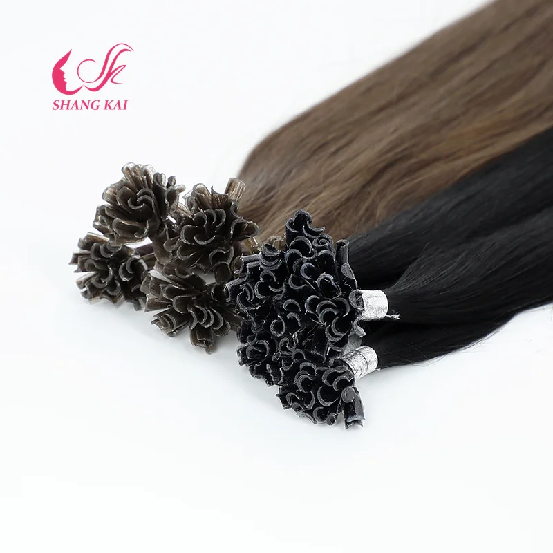 Hot Selling Nail Tip Hair Extensions Unprocessed Russian Remy Italian Prebonded U Tip Hair Extensions