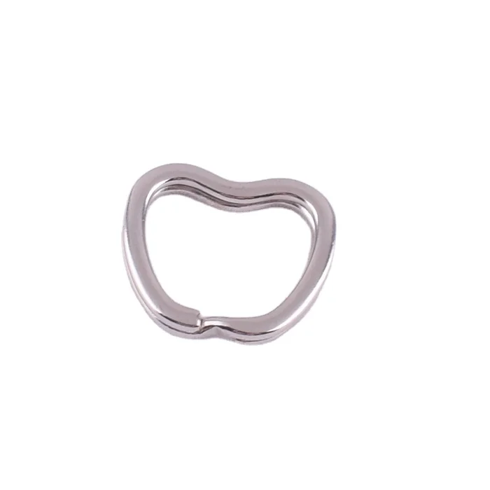 apple shape metal DIY split flat key ring for keychain