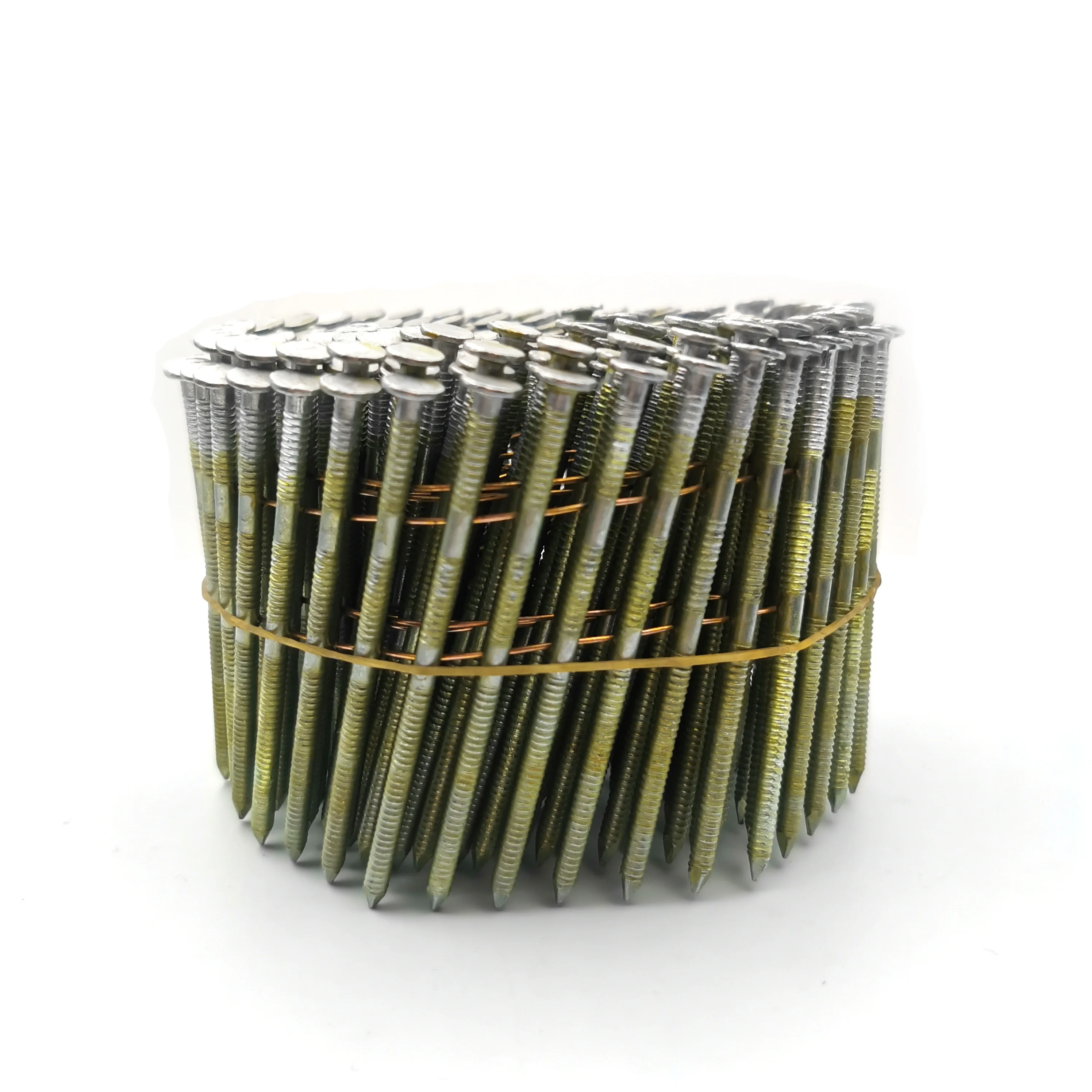Factory supply High quality Yellow Galvanized coil roofing nail for roofing nail gun
