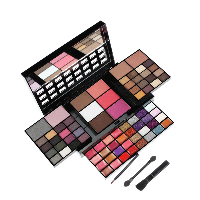 Blusher ,Eyeshadow  Pallet Case Makeup No Logo 74 Colors Lip Gloss, Concealer  , Matte Shimmer Eyeshadow Palette Set