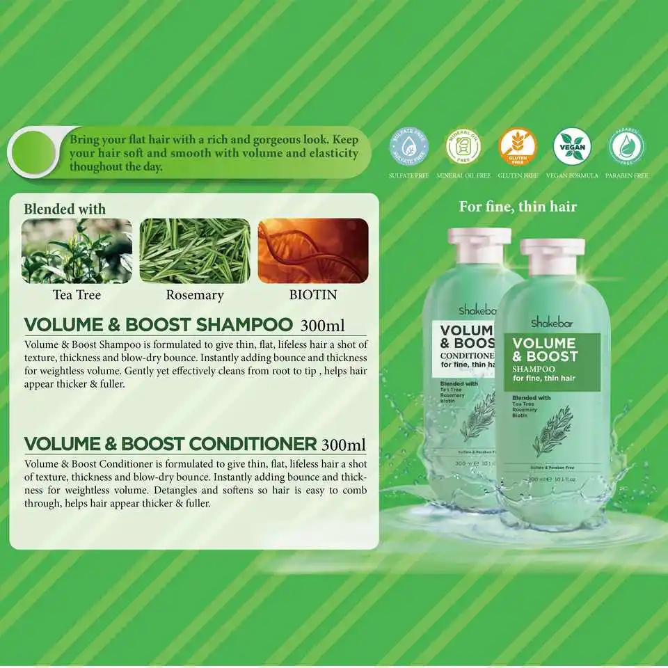 Shakebar Nourish & Gloss Vegan Shampoo And Conditioner Set Natural Herbal Organic Honey Moisture Keratin Collagen Shampoo