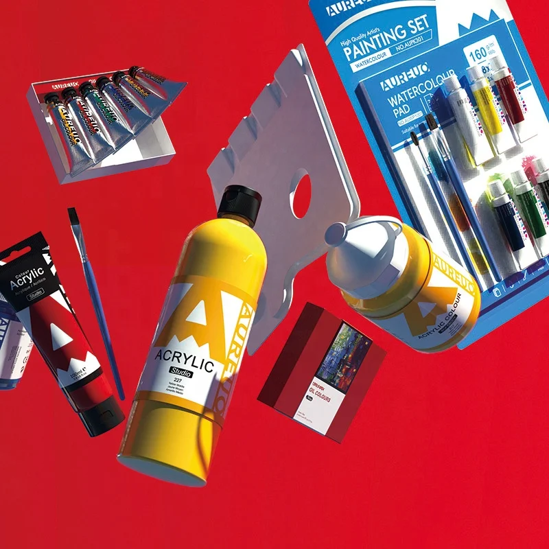 AUREUO 75ml Studio Grade Value Series Entry Level Student Tube Cheap Acrylic Color For Painting