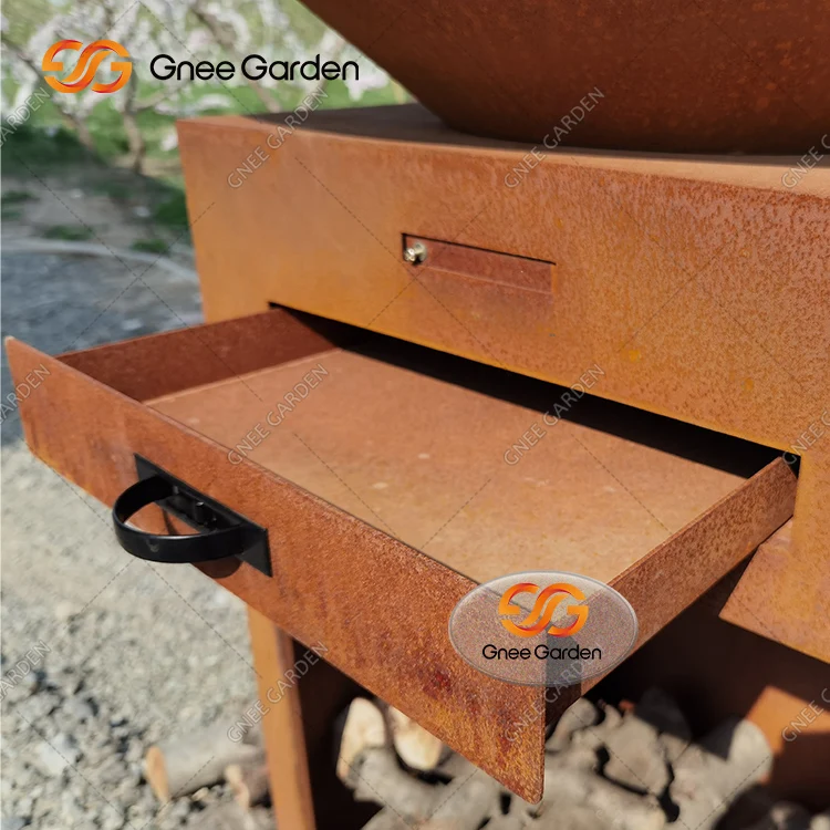 outdoor corten steel bbq grill bbq corten steel barbecue corten steel fire pit bbq