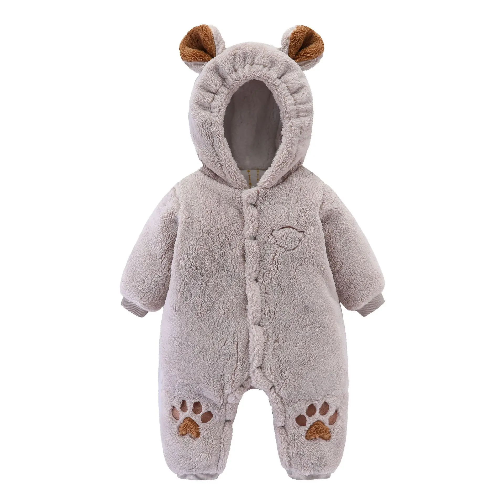 Infant Clothes Newborn Baby Romper Animal Baby Girl Bear Ear Outwear Hooded Romper Winter Warm Soft Baby Jumpsuit