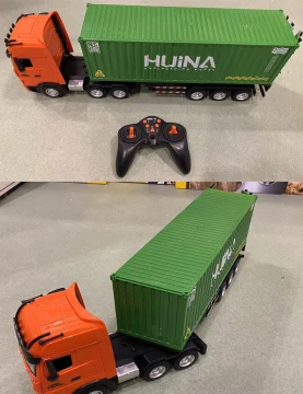 HUINA 1317 1/18 scale simulation model car foreign trade container truck 9 channel engineering truck vehicle