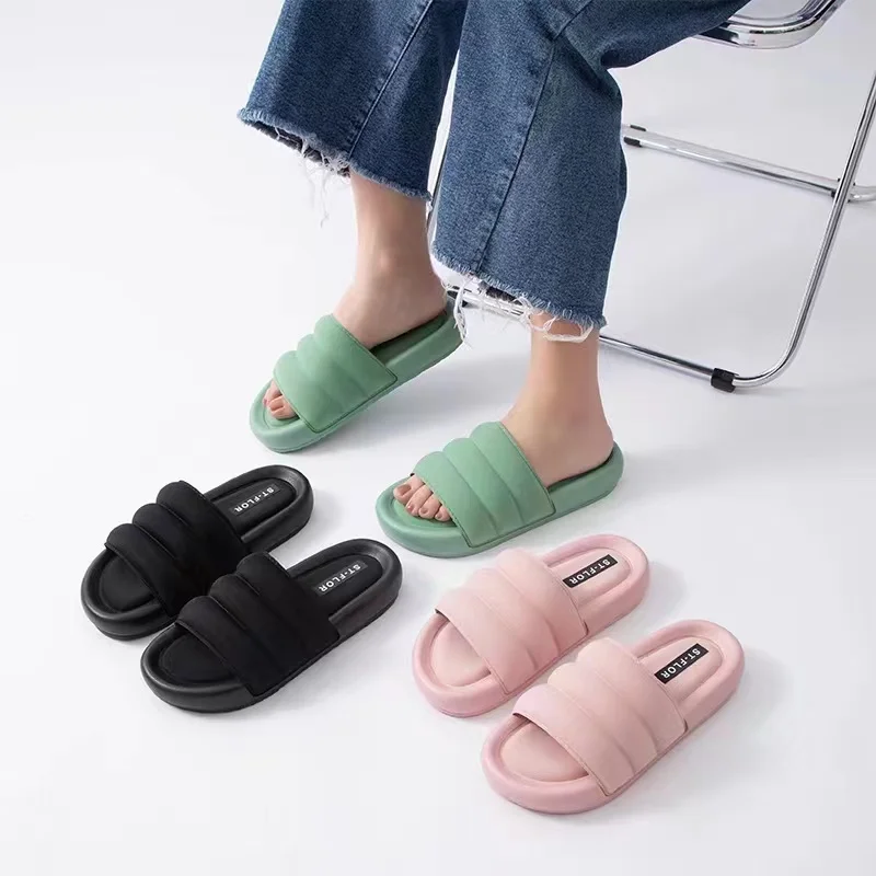 comfortable anti-slip PVC women flip flops casual shoes leisure soft foam upper sandal female house slippers