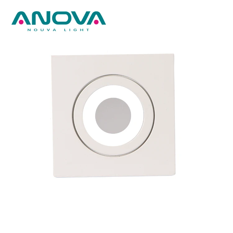 Aluminum Led Downlight Housing MR16 GU10 lamp Recessed IP44 Square White led Spot Light frame